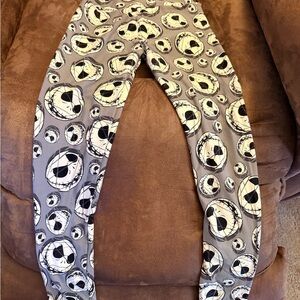 LuLaRoe Gray and Black Jack Skellington Leggings